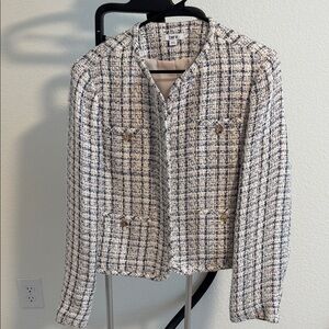 Bar III Tweed Blazer - Cream and Black